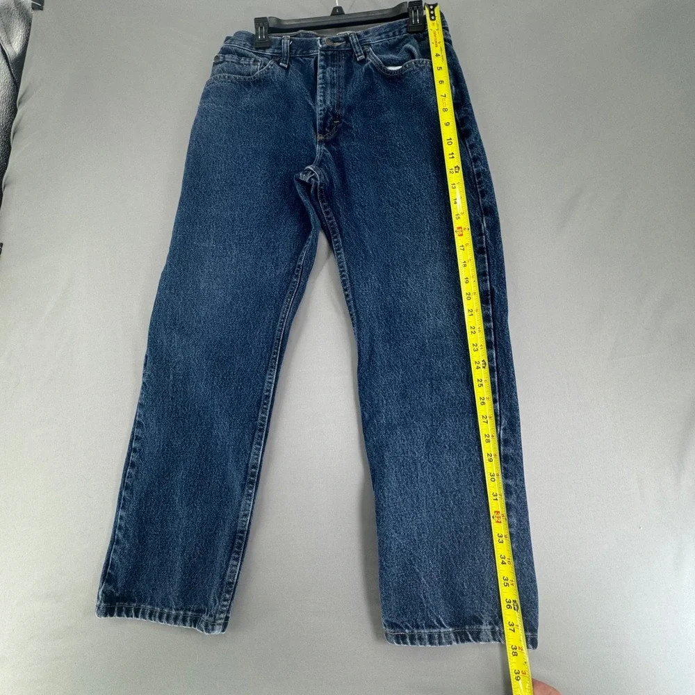 Wrangler Authentics Mens Straight Leg Jeans Dark Wash Blue 33x29 ZM100RD Cotton